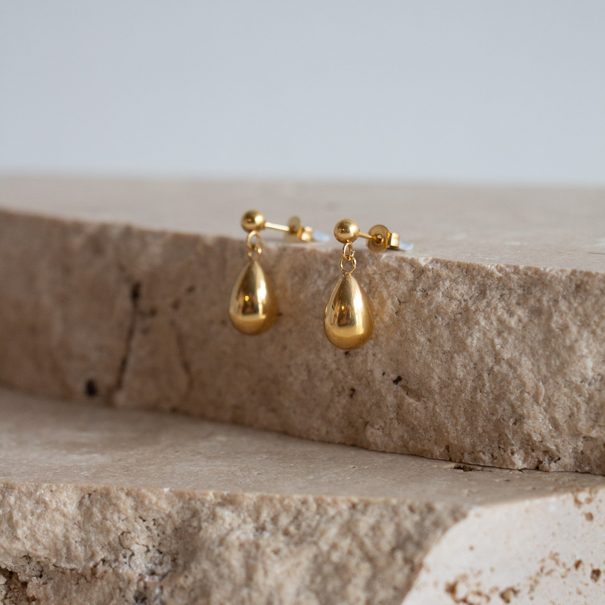 Tear Drop Earrings - Gold