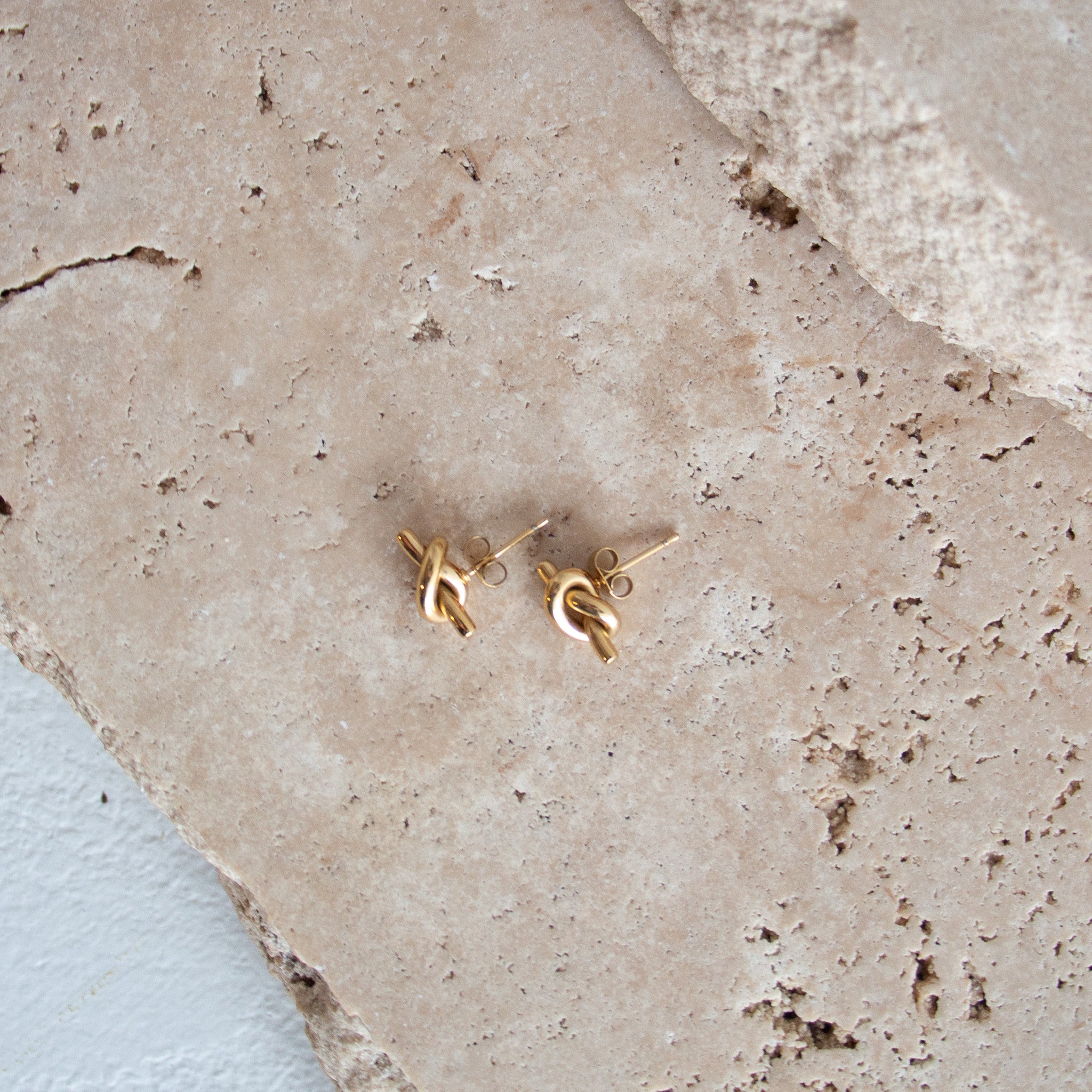Knot Stud Earrings - Gold