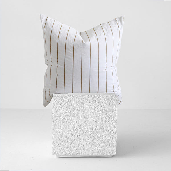 Stonewash Cotton Euro Pillowcase - Khaki Stripe