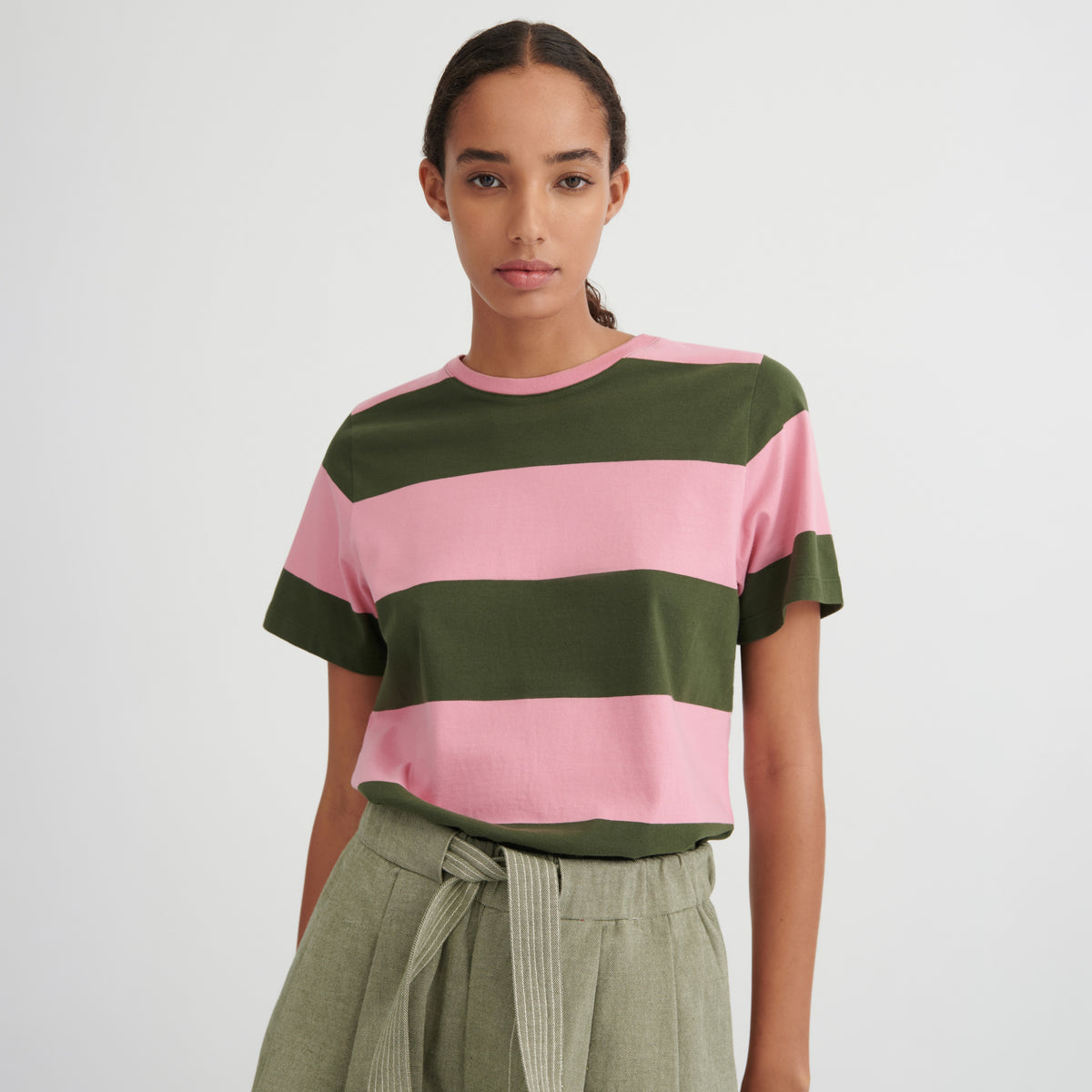 Classic tee - Begonia Stripe