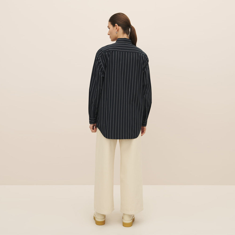 James Shirt - Navy Pinstripe