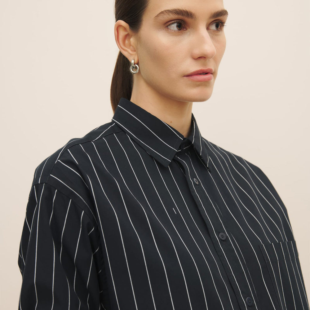 James Shirt - Navy Pinstripe