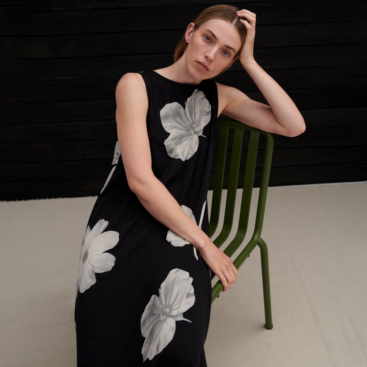 Tank Swing Dress - Monochrome Floral