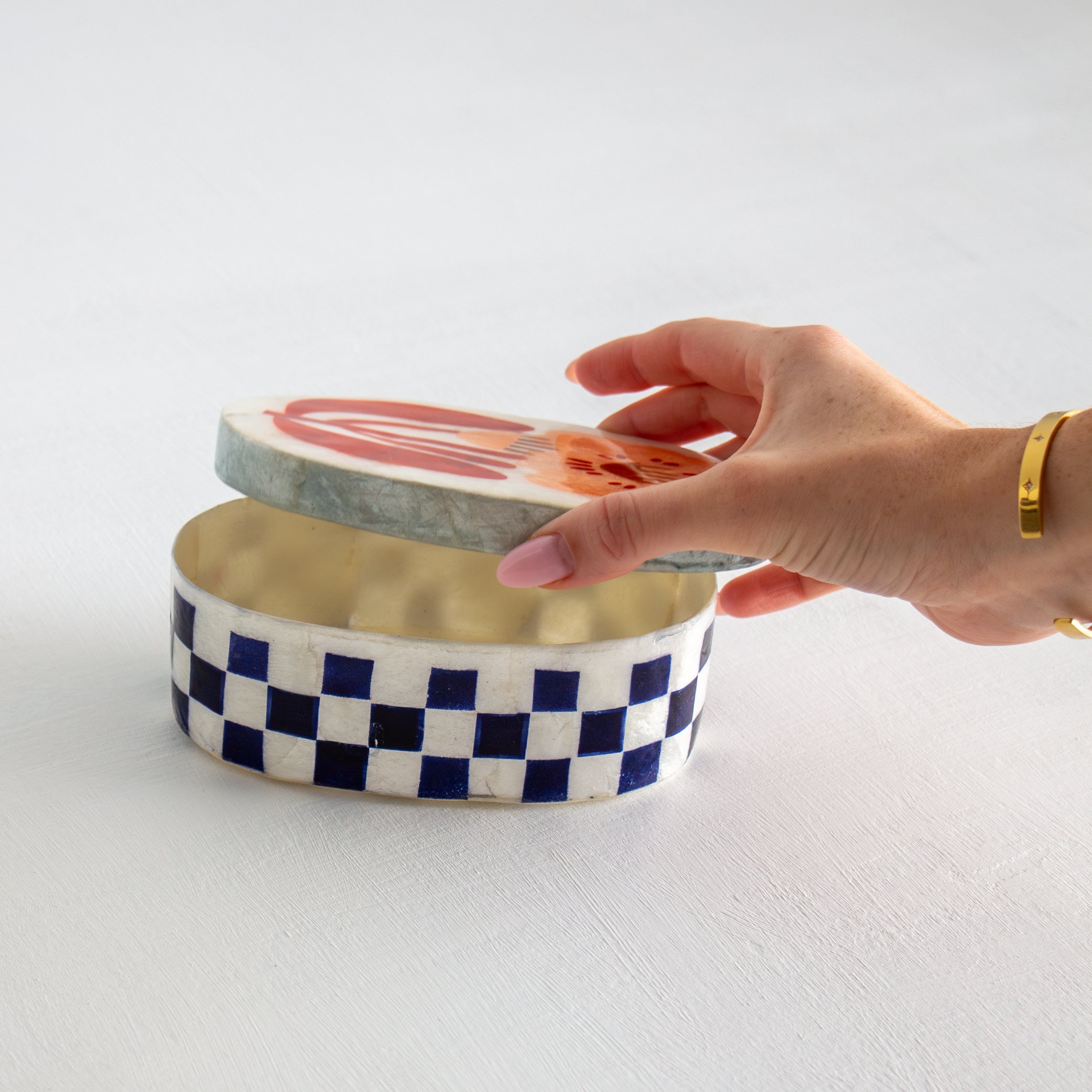 Paradis Large Oval Box - Navy