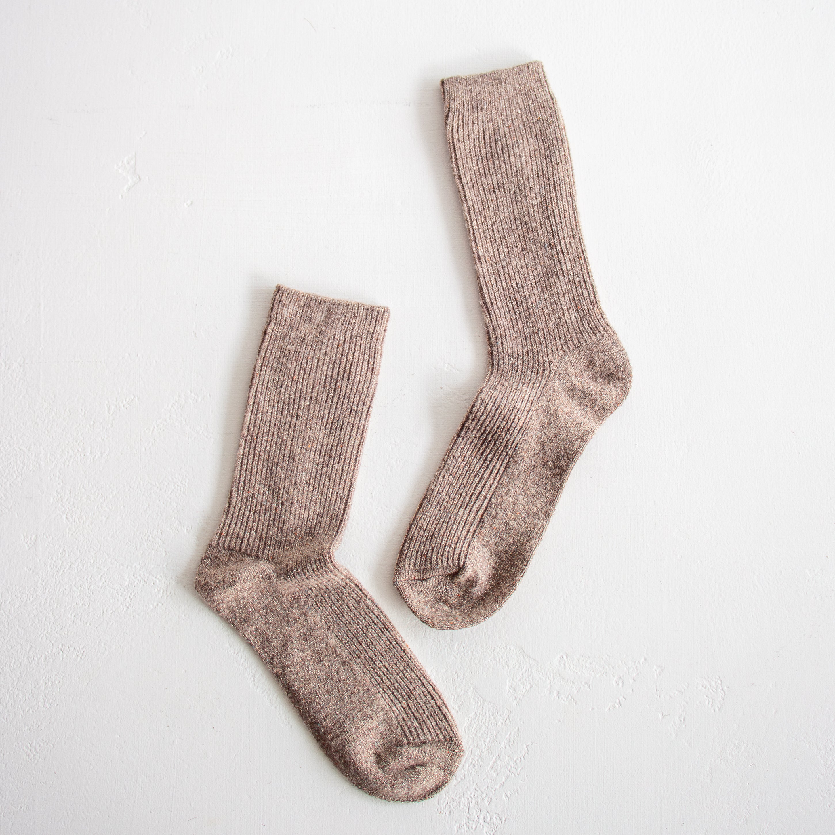 Winter Sparkle Socks - Nutmeg
