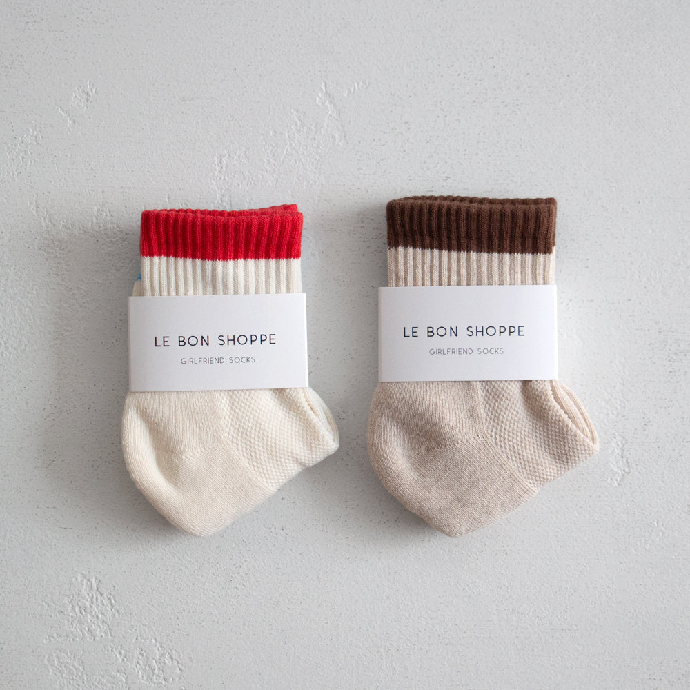 Colour Block Girlfriend Socks - Black Coffee
