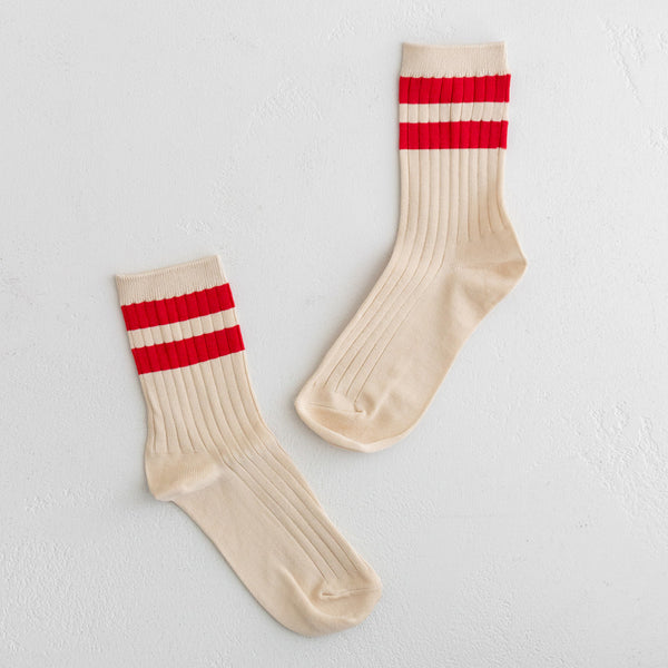 Le Bon Shoppe Her Varsity Socks - Red