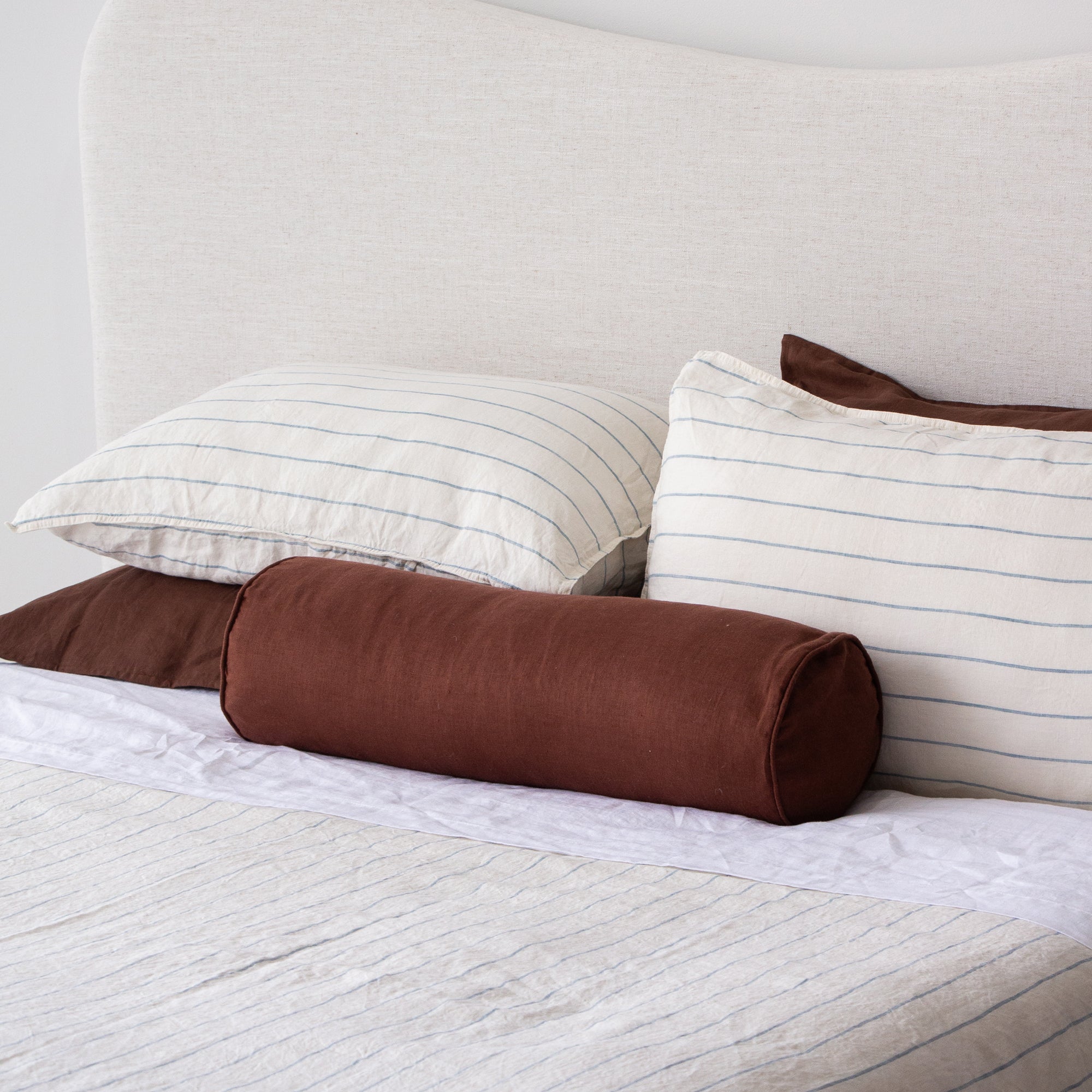 Mae Linen Bolster - Maple