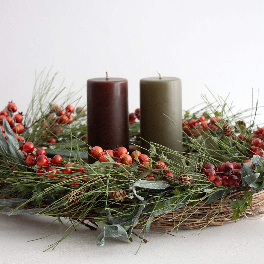 Olive Pillar Candle - Tall