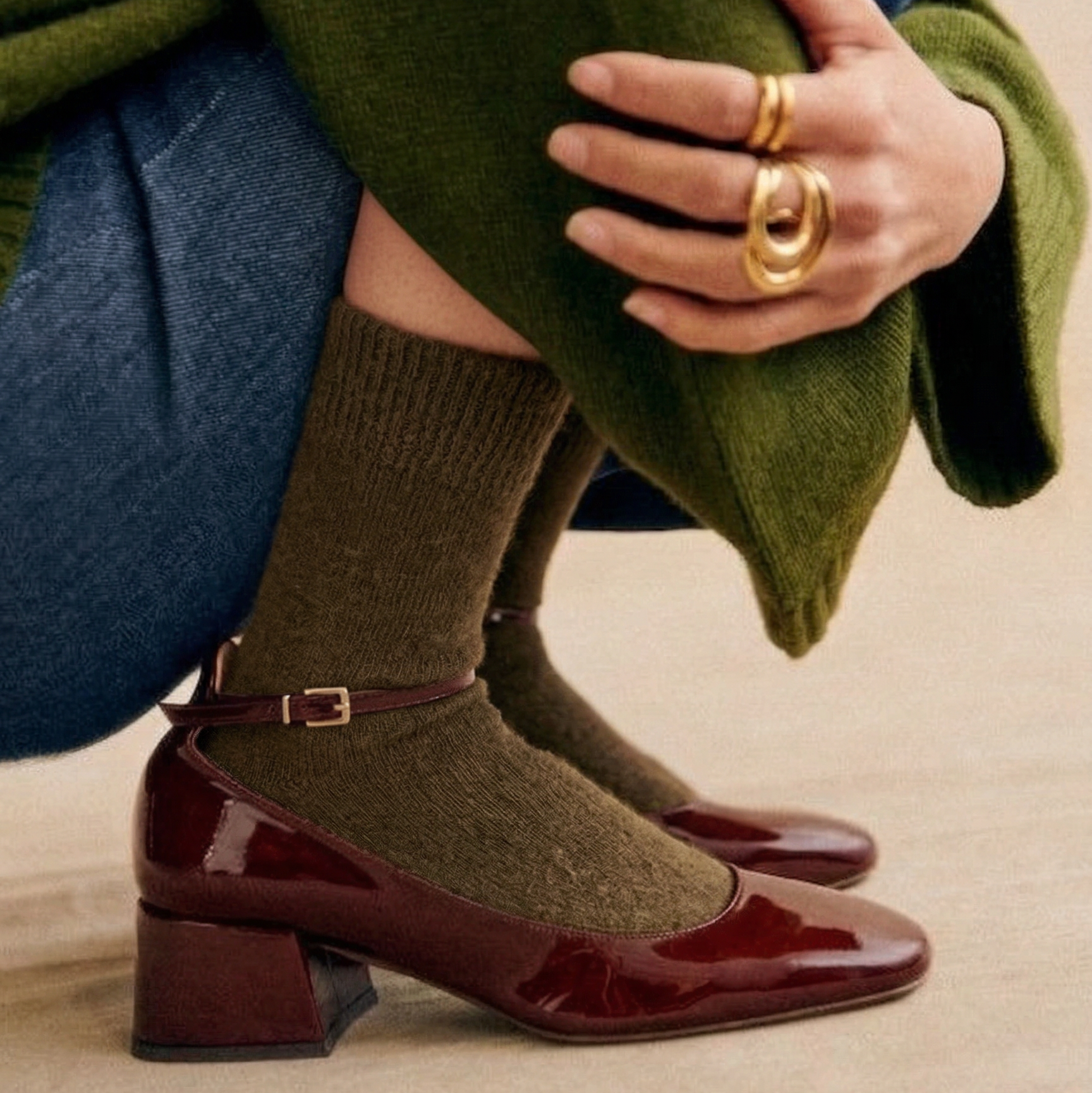 Hamilton Possum Merino Wool Socks - Military Olive