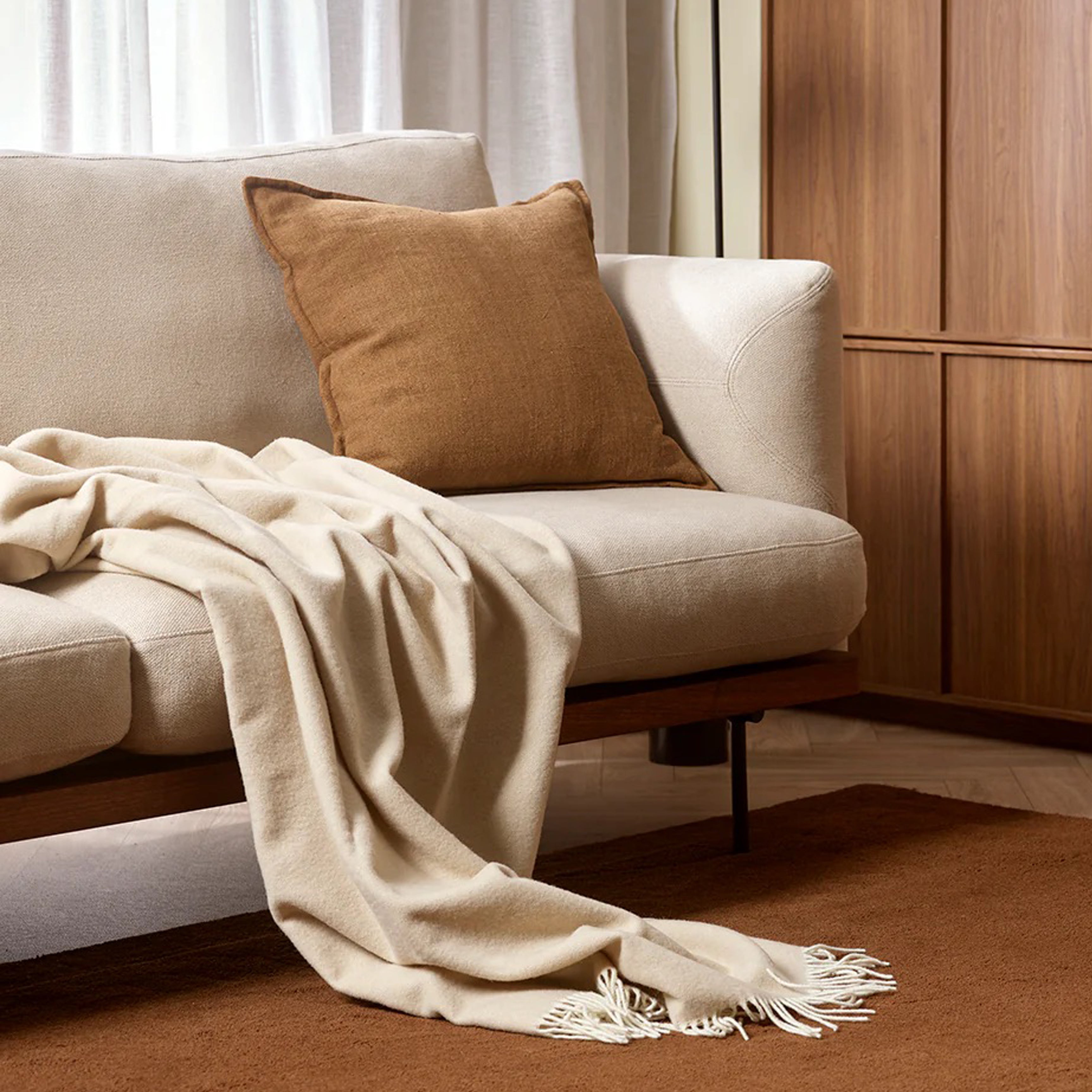 Mosman Merino Throw - Oyster