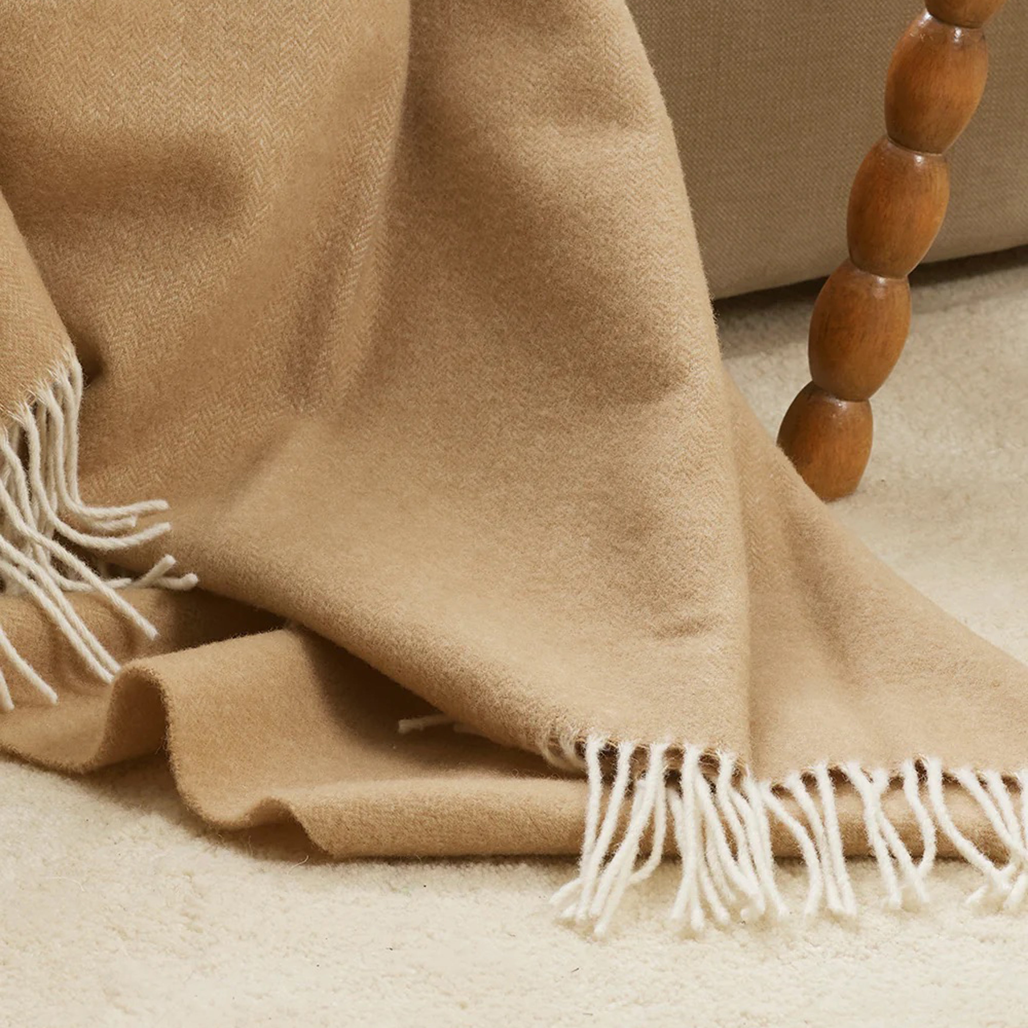 Mosman Merino Throw - Sand