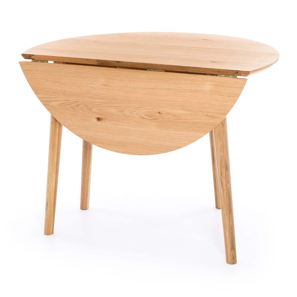 Nico Drop Leaf Round Table - Oak