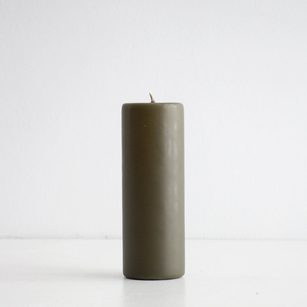 Olive Pillar Candle - Tall