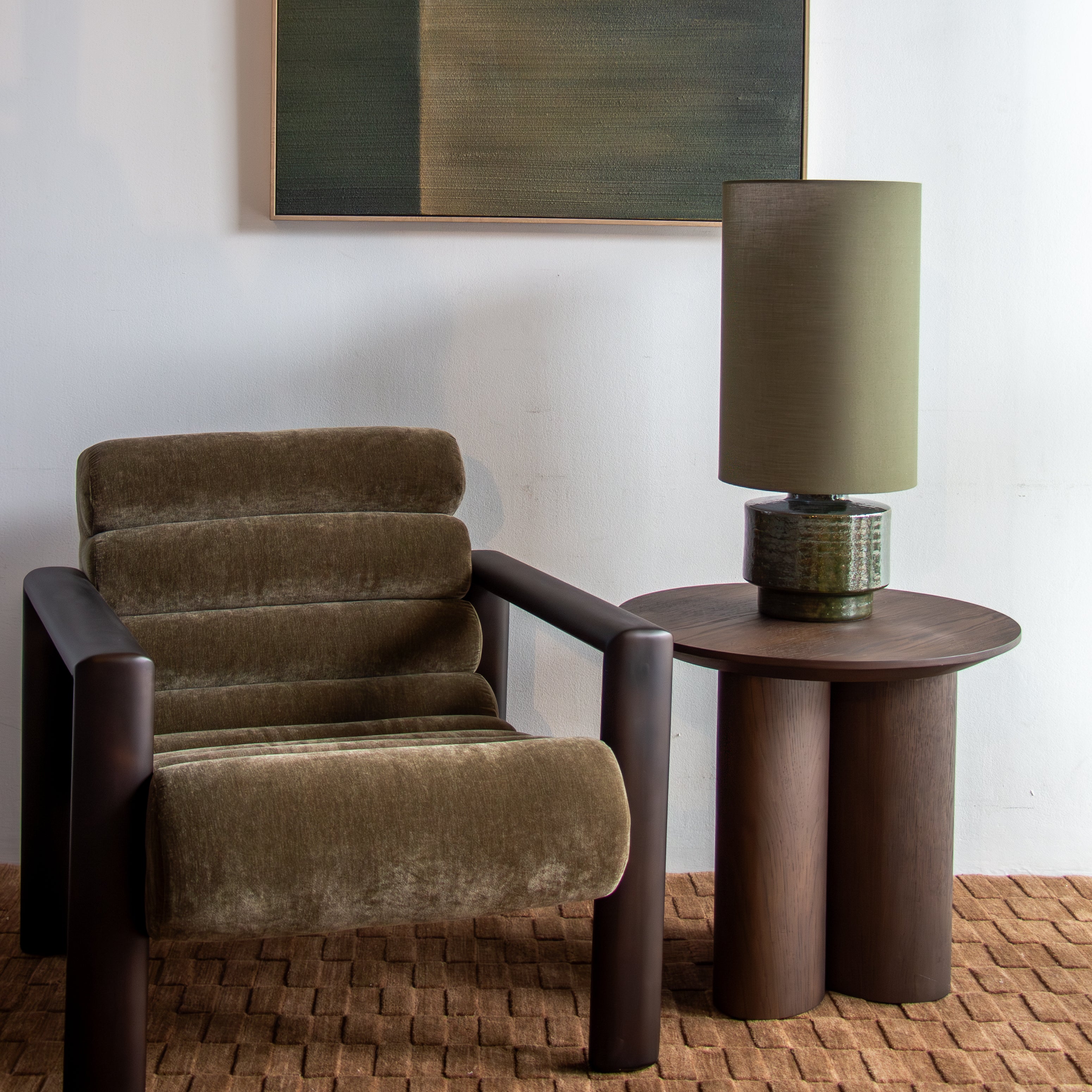 Orson Ceramic Table Lamp - Olive Green