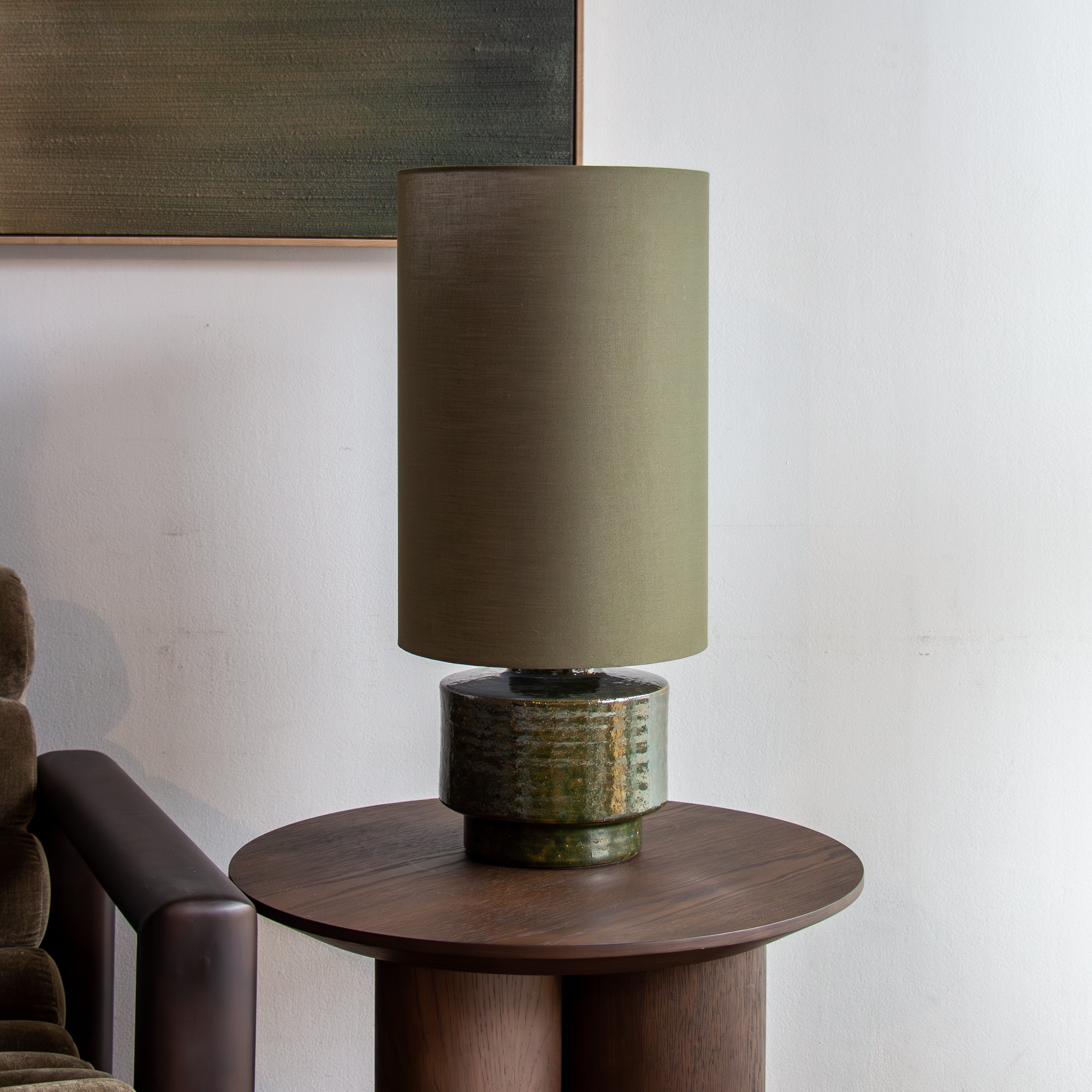 Orson Ceramic Table Lamp - Olive Green