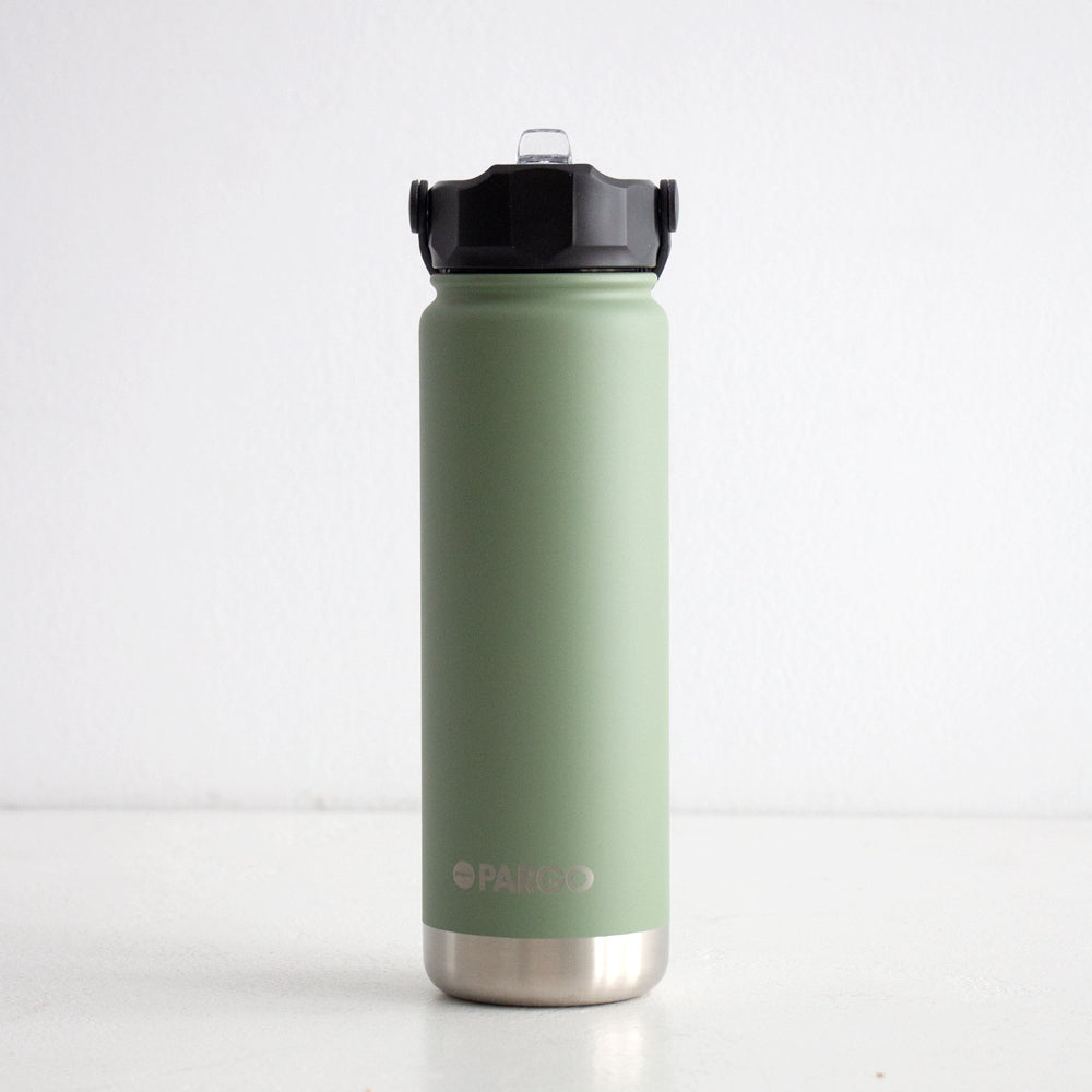 Insulated Drink Bottle with straw - Eucalypt Green, 750ml