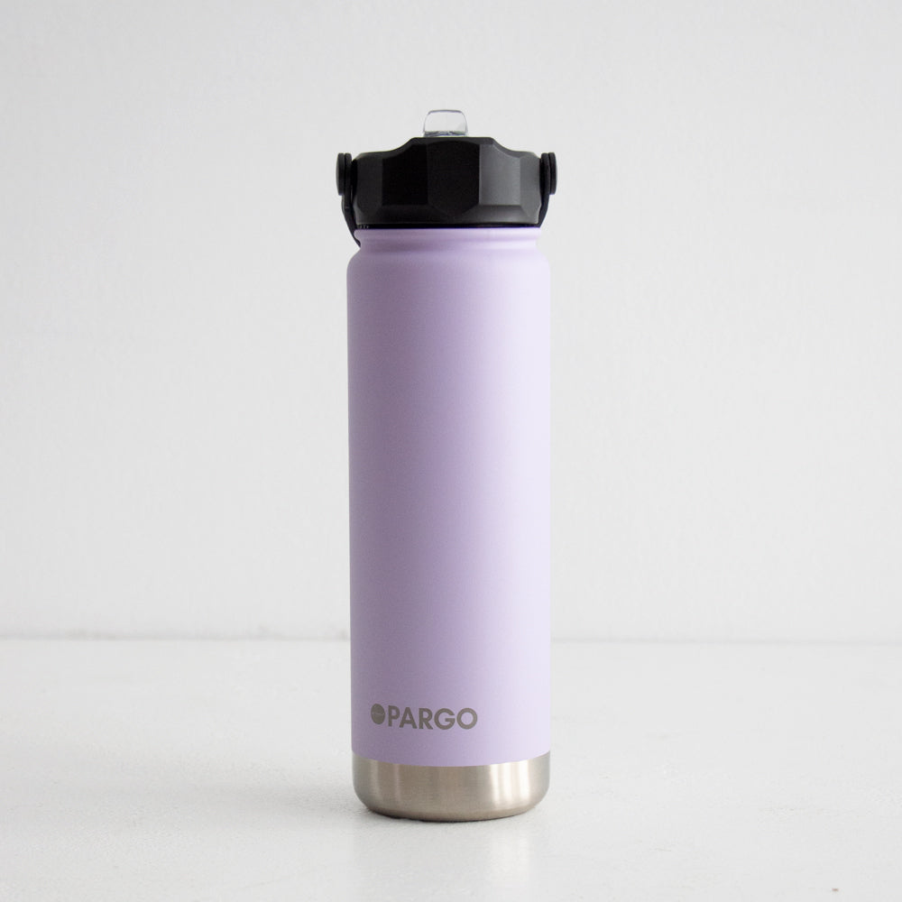 Insulated Drink Bottle with straw - Lilac, 750ml