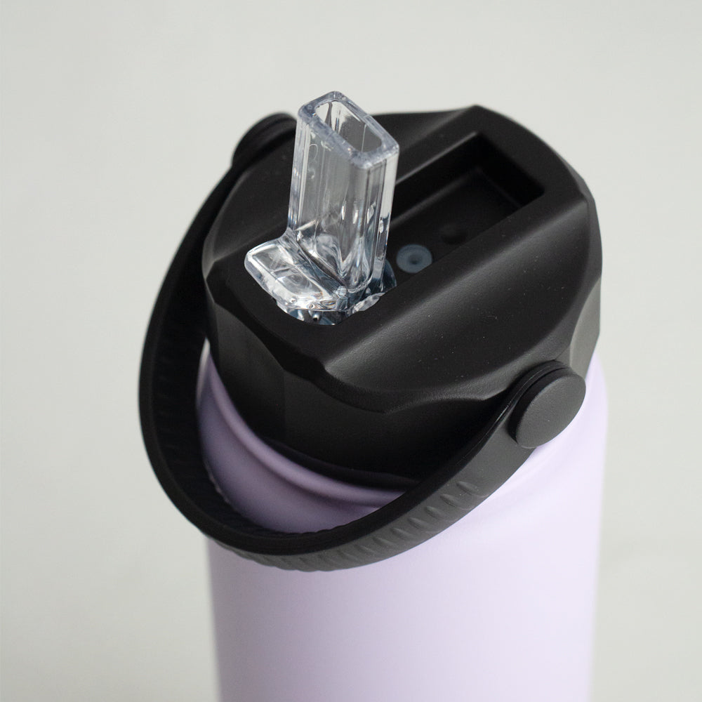 Insulated Drink Bottle with straw - Lilac, 750ml
