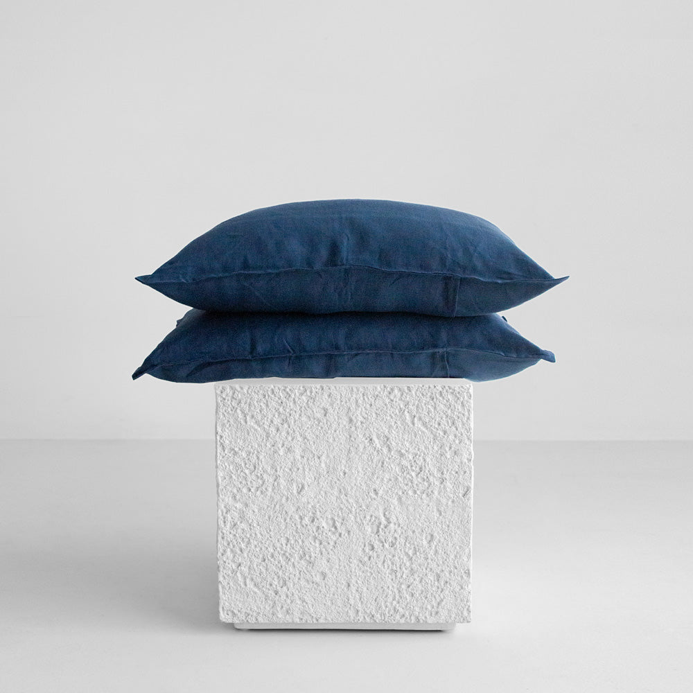 Linen Pillowcases - Navy