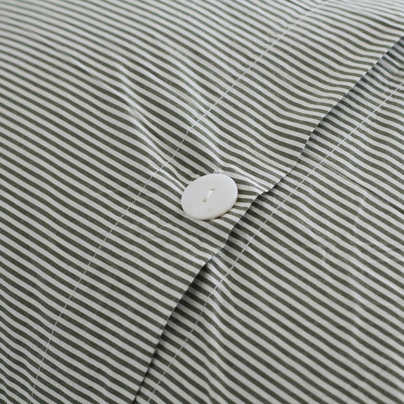 Stonewash Cotton Euro Pillowcase - Pine Mini Stripe
