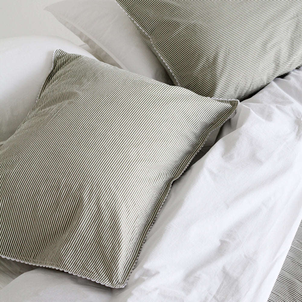 Wavy Pillowcases - Pine Mini Stripe