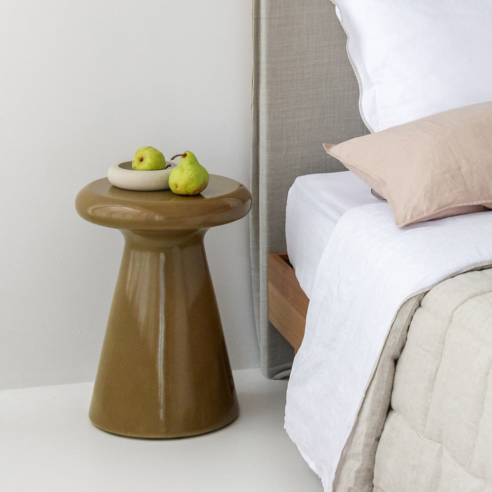 Podium Side Table - Olive