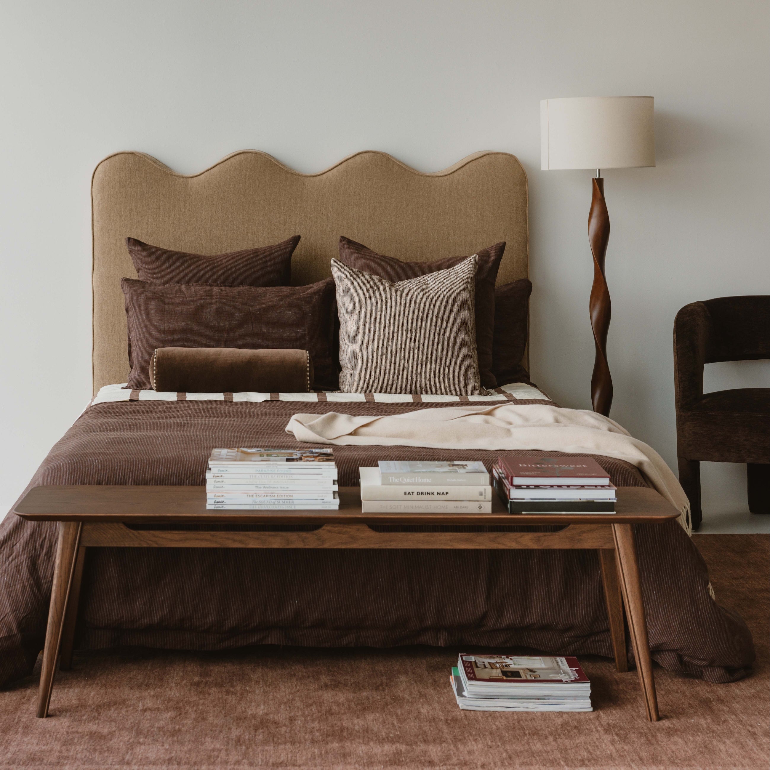 Priya Floor Lamp - Walnut