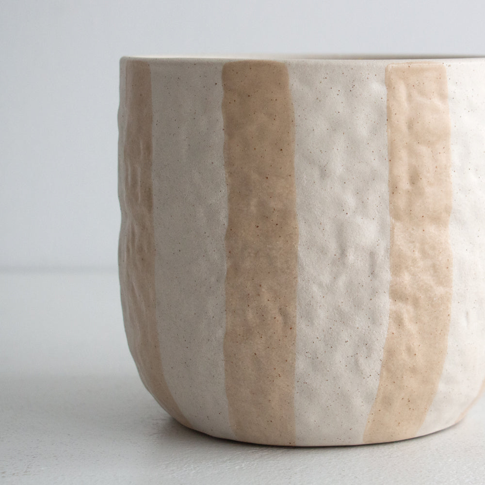 Rayas Ceramic Pot - Taupe, medium