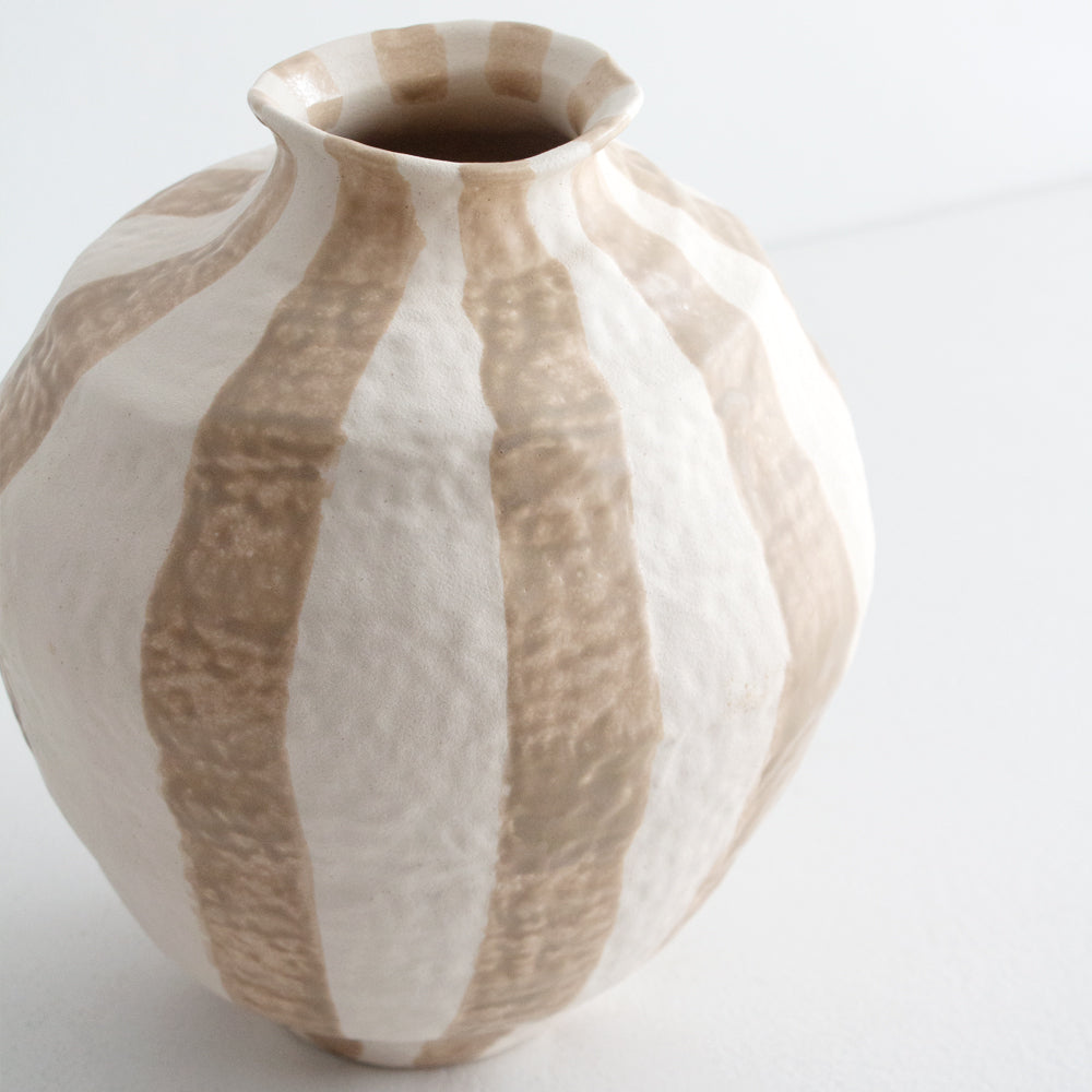 Rayas Ceramic Vase - Taupe
