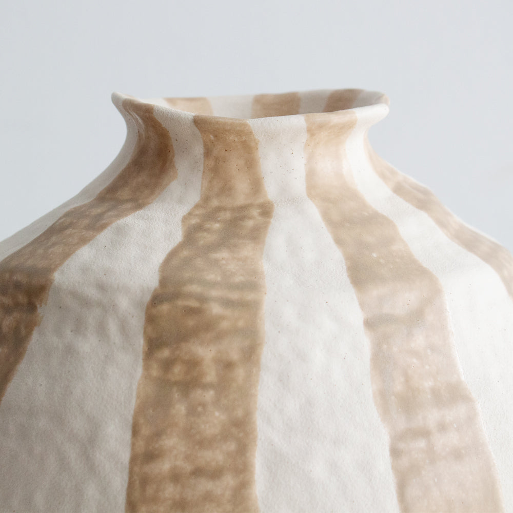 Rayas Ceramic Vase - Taupe