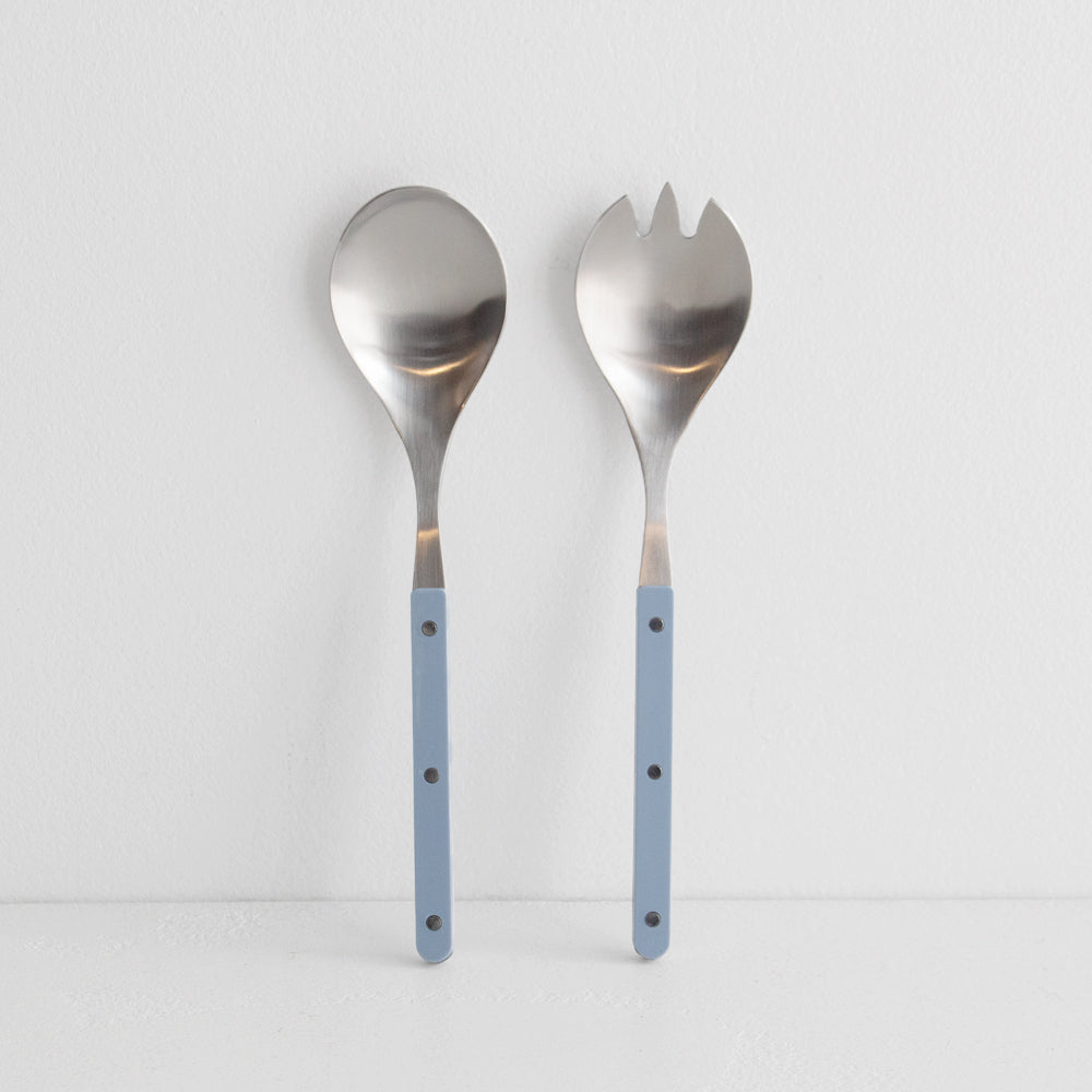 Remy Steel Salad Servers - Denim