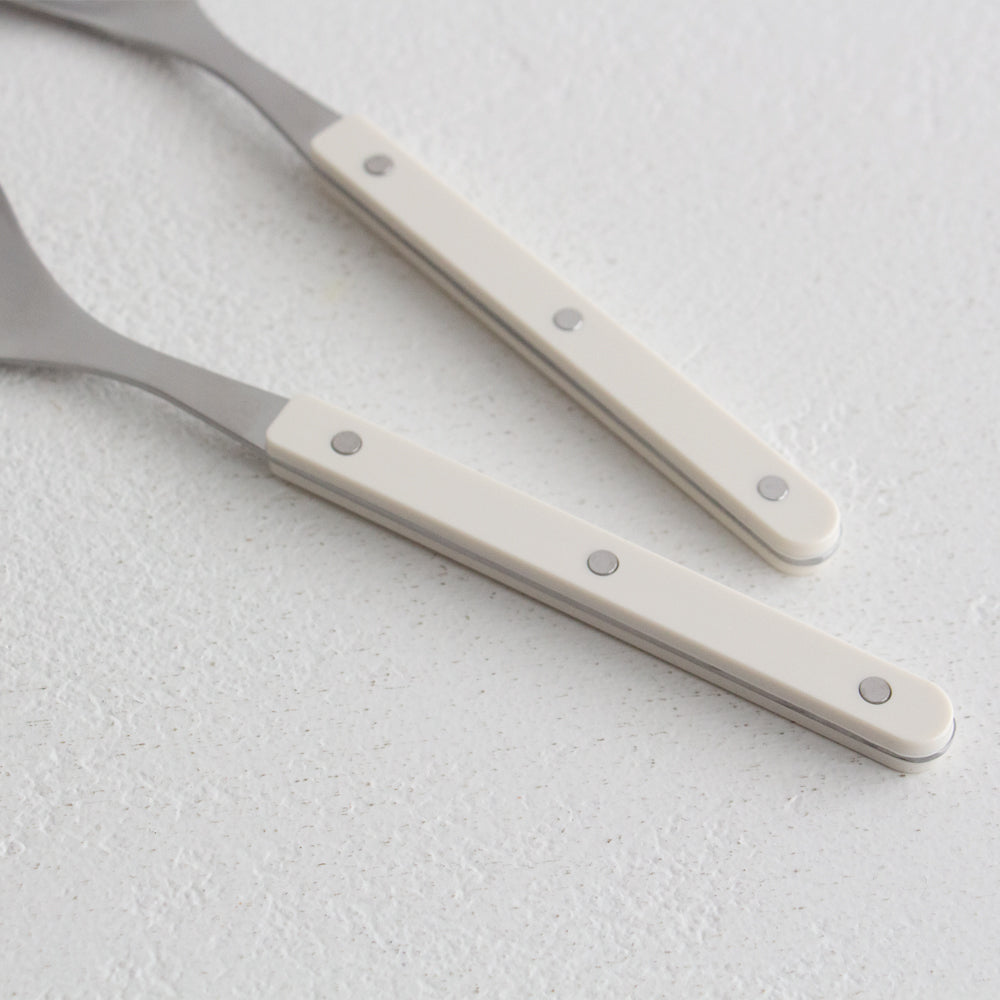 Remy Steel Salad Servers - Ivory