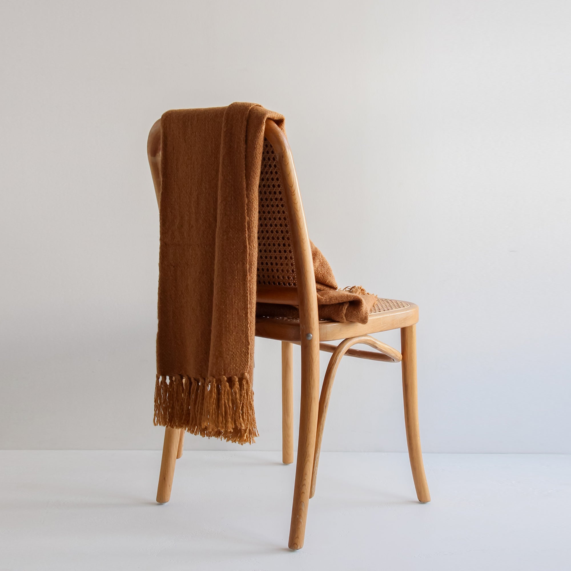 Richmond Wool Blend Throw - Cinnamon