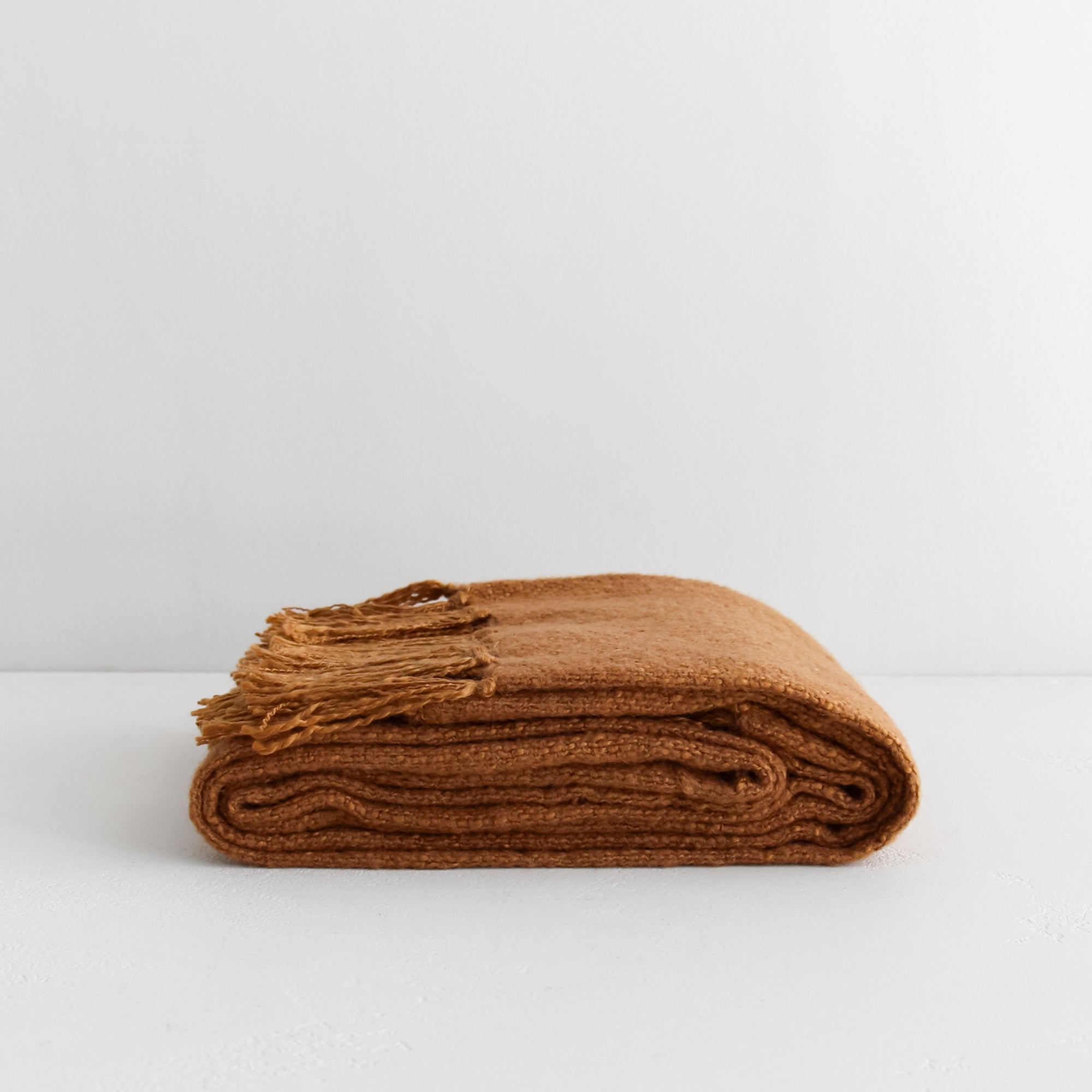 Richmond Wool Blend Throw - Cinnamon