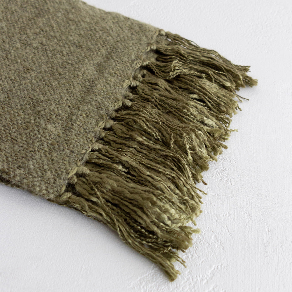 Richmond Wool Blend Throw - Moss
