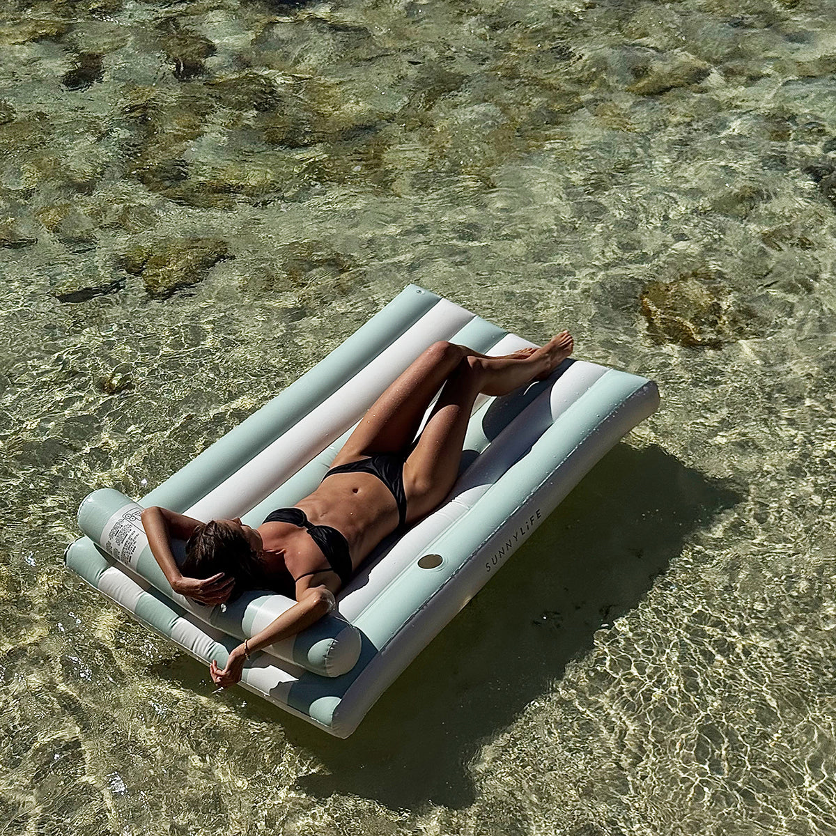 Luxe Lilo - Green Stripe