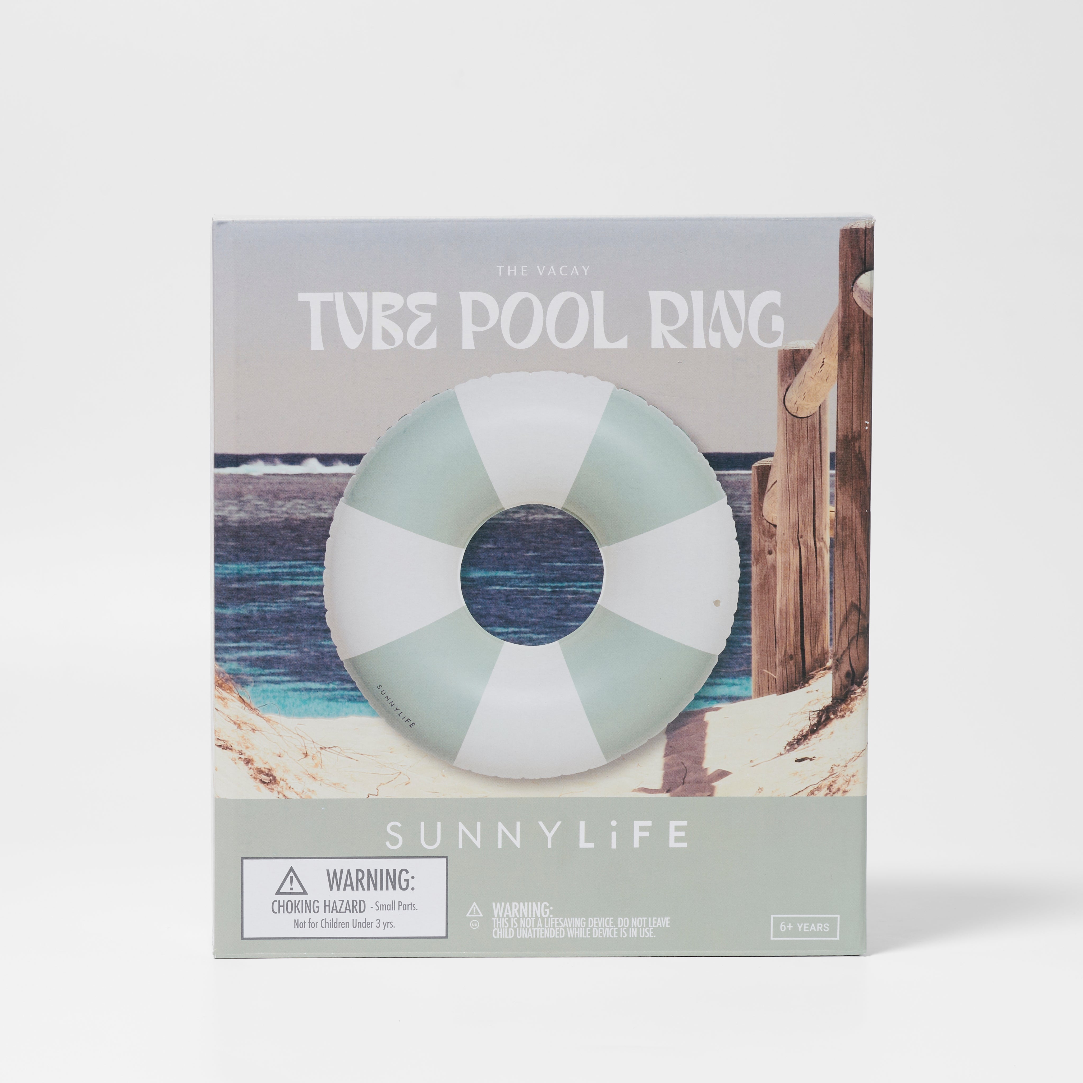 Tube Pool Ring The Vacay - Soft Olive Stripe