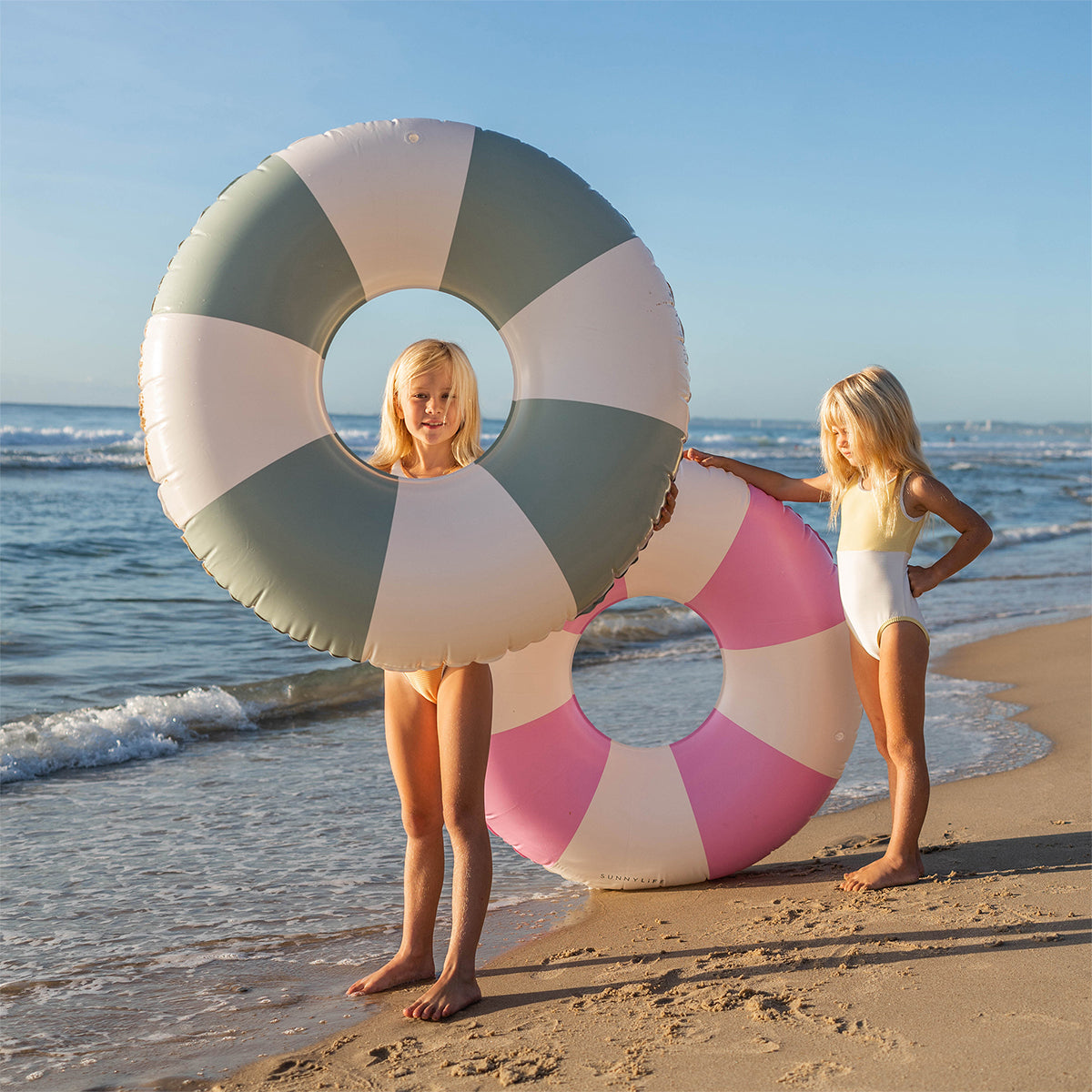 Tube Pool Ring The Vacay - Soft Olive Stripe