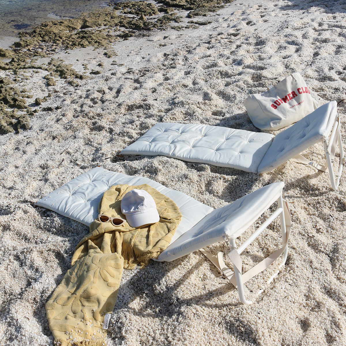 Reclining Beach Chair - Cream