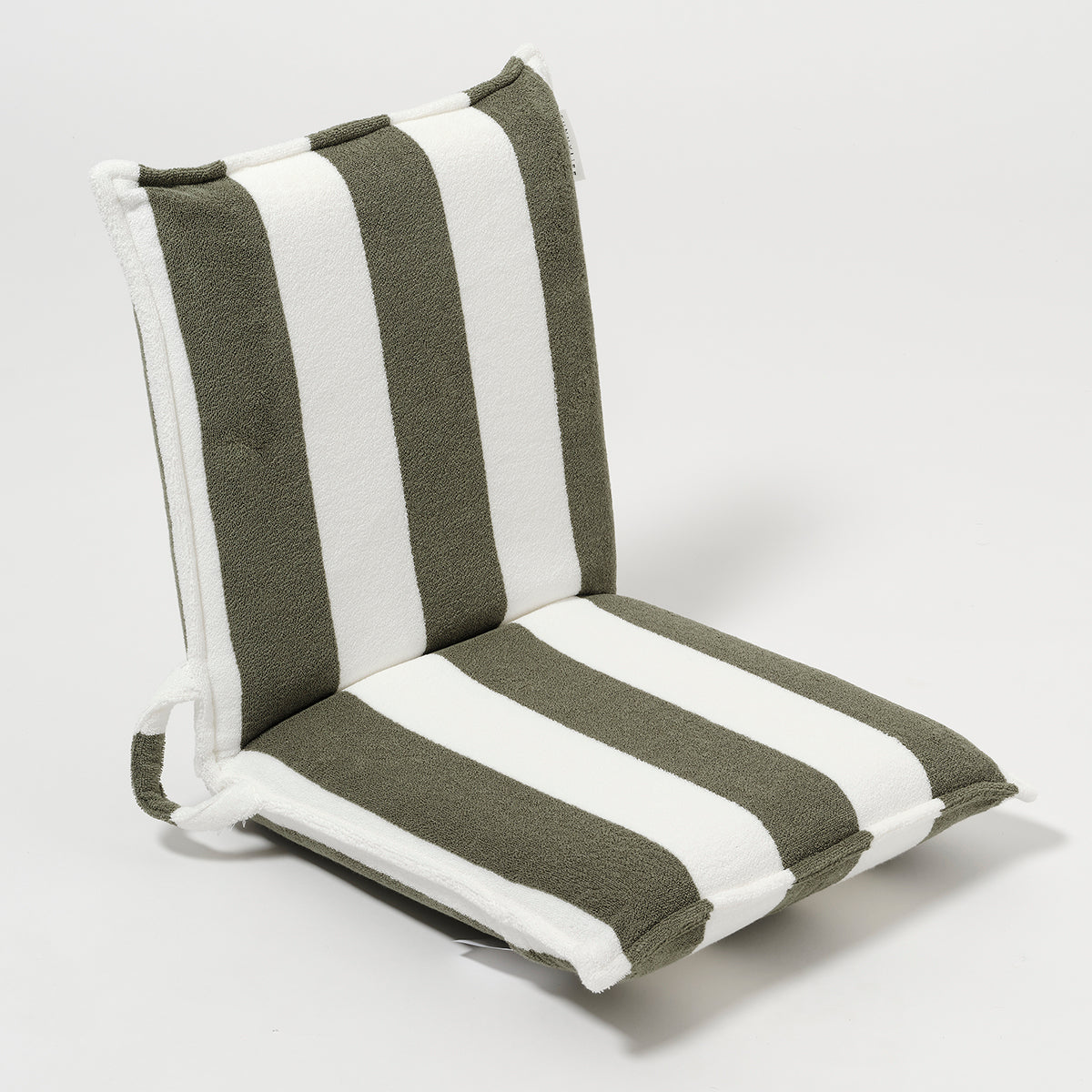 Terry Travel Lounger - Olive Stripe