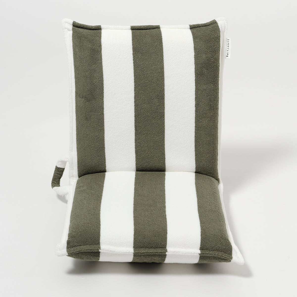 Terry Travel Lounger - Olive Stripe