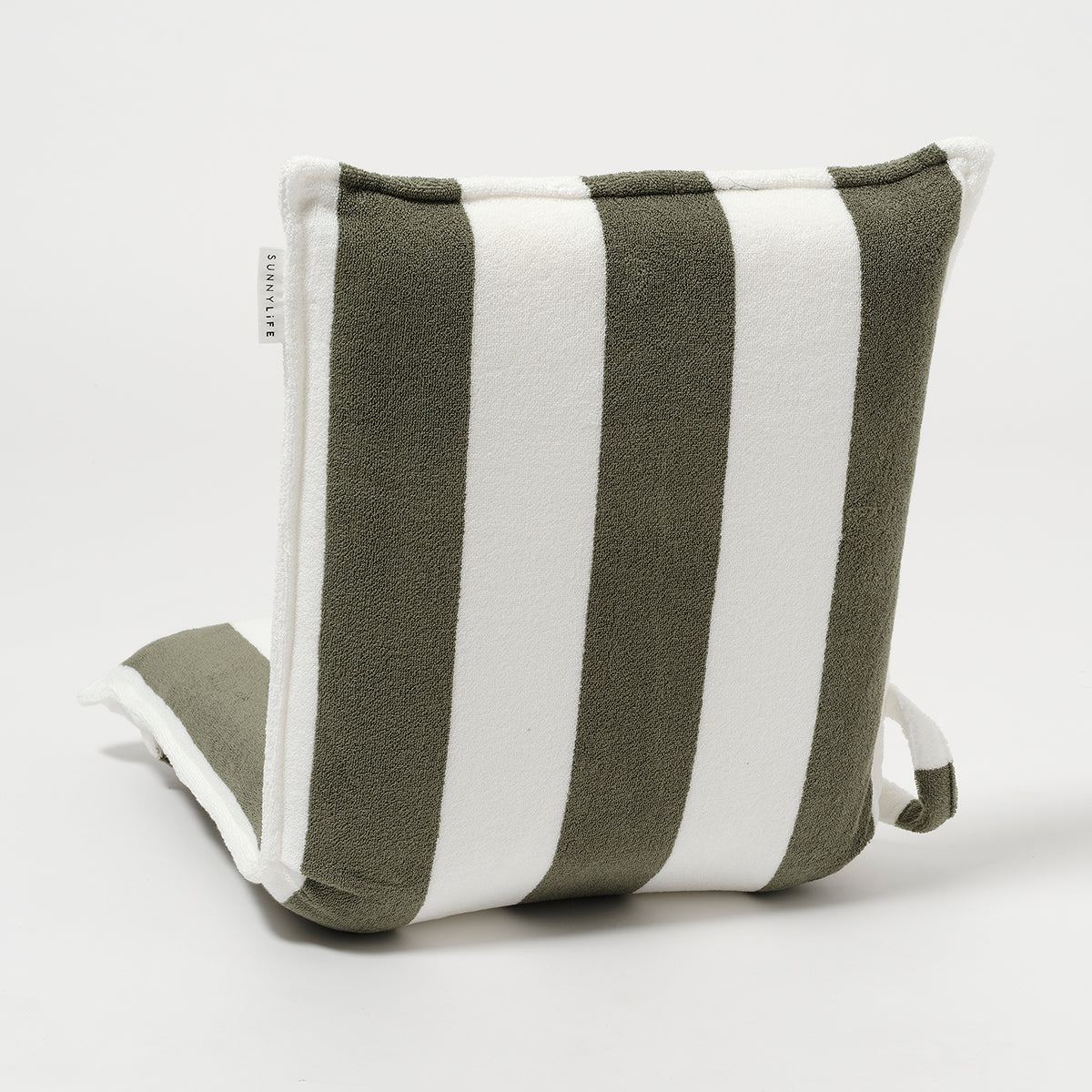 Terry Travel Lounger - Olive Stripe