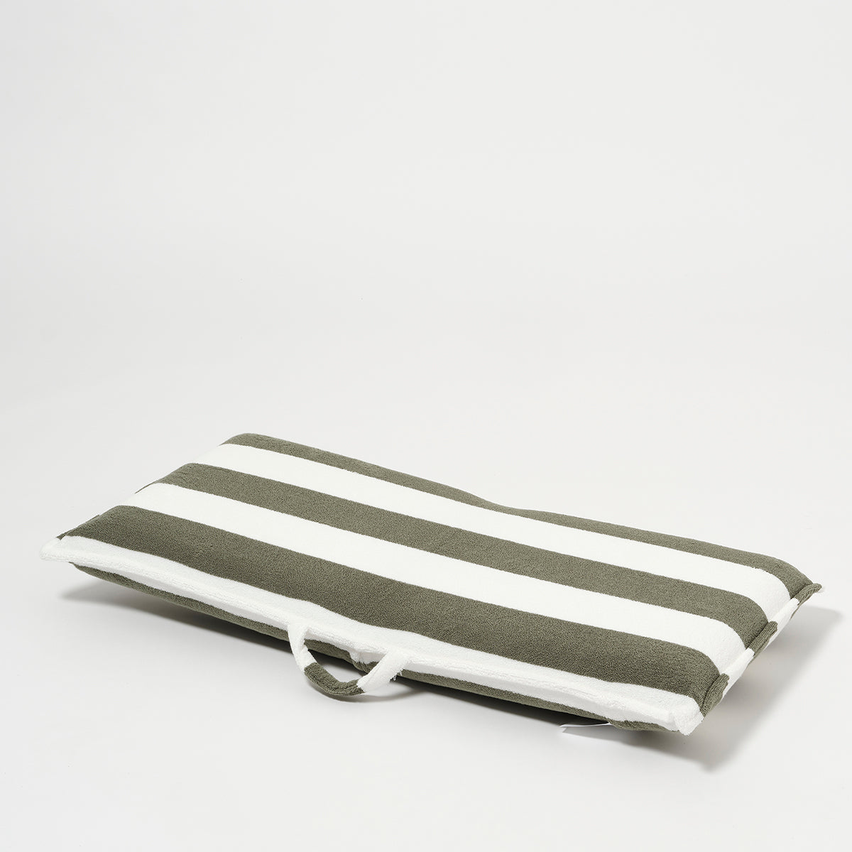 Terry Travel Lounger - Olive Stripe