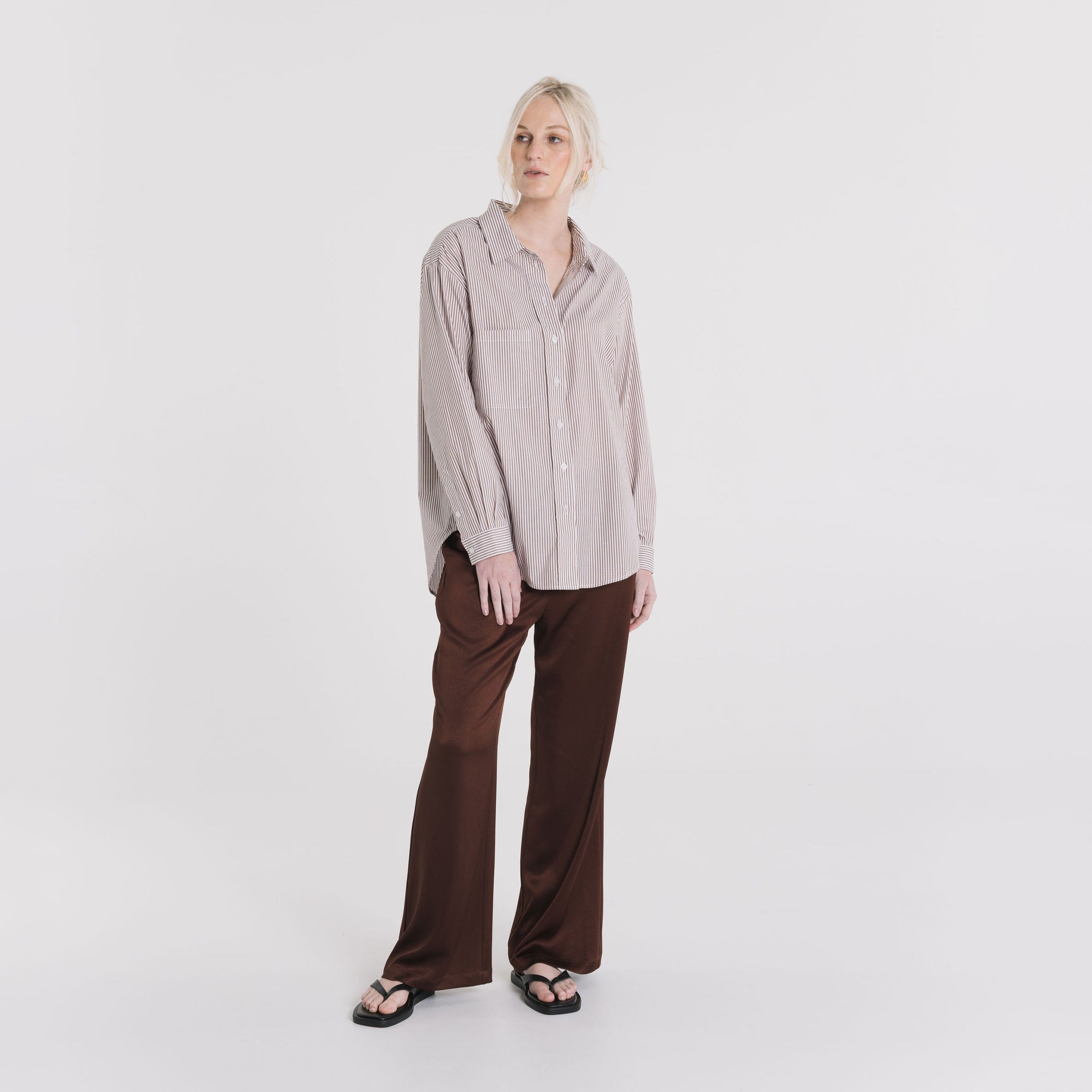 Hannah Satin Pant - Pecan
