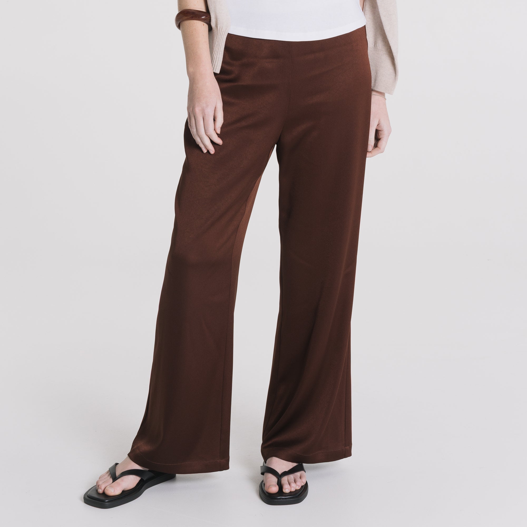Hannah Satin Pant - Pecan