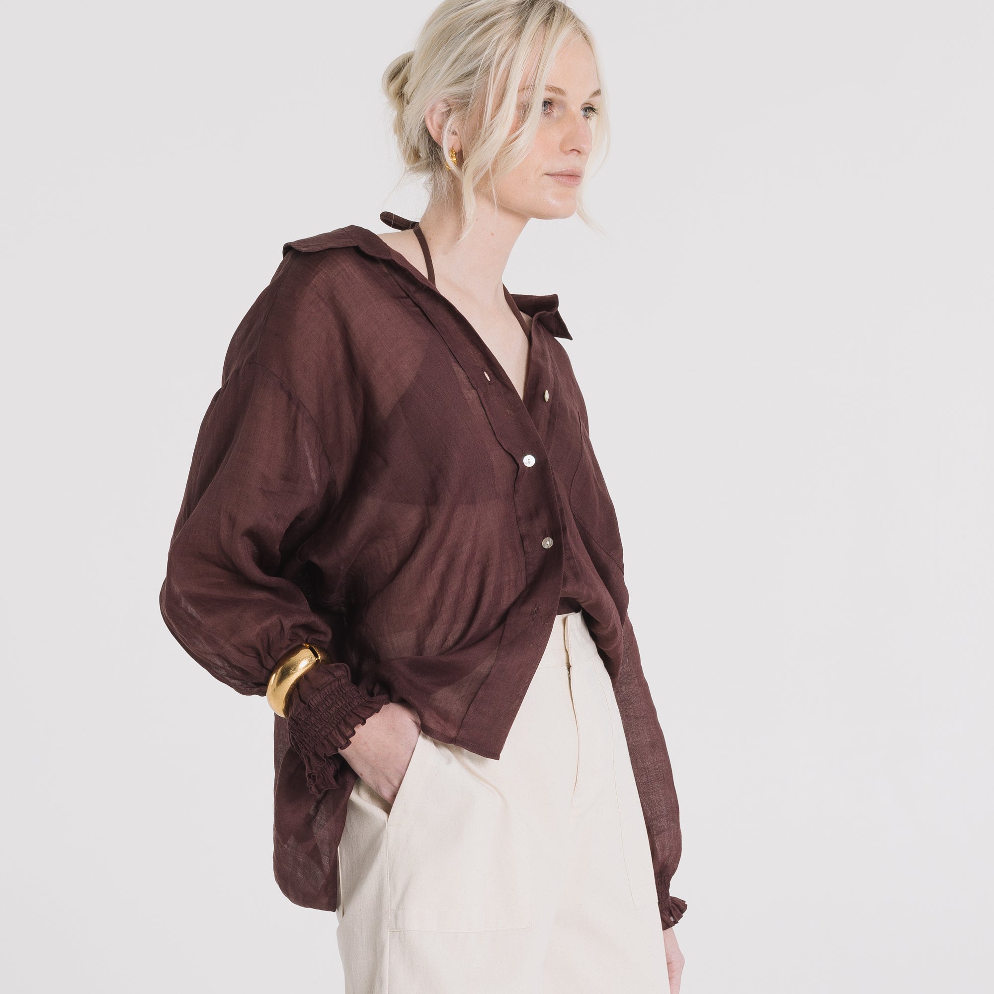 Inga Linen Shirt - Cocoa