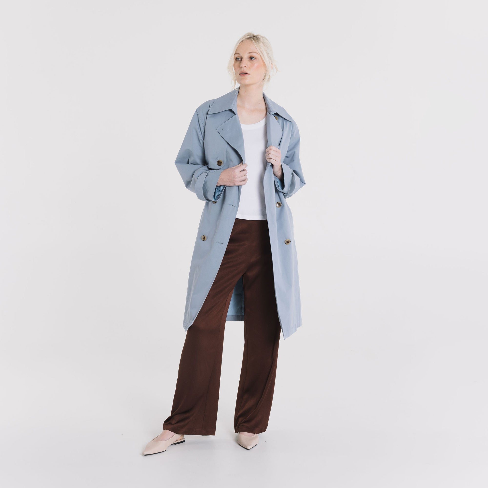 Poppy Coat - Dusty Blue