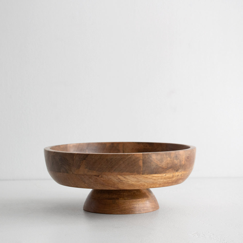 Harvest Mango Wood Pedestal Platter