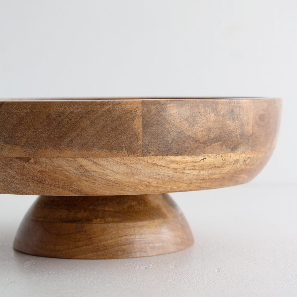 Harvest Mango Wood Pedestal Platter